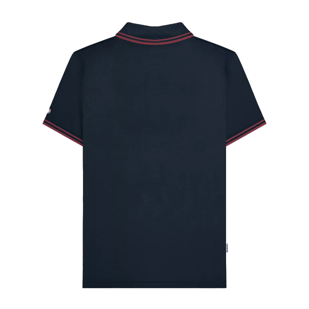 Lambretta (Xl, Dark Navy/Burgundy) Mens Tipped Big & Tall Polo Shirt Multicoloured