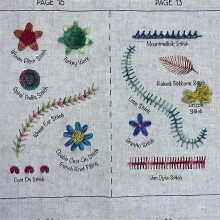 Upgraded Embroidery Stitch Book Kit,106 Patterns with Tools & Tutorials, 86 PCS Beginner Embroidery Kit,for DIY Craft