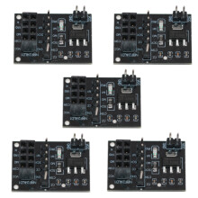 MóDulo Adaptador InaláMbrico NRF24L01 de 5 Piezas Placa Adaptadora de Enchufe Nueva de 3,3 V para MóDulo InaláMbrico NRF24L01 de 8 Pines