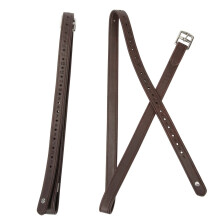 (48cm, Havana) Velociti Lusso Logo Horse Stirrup Leathers