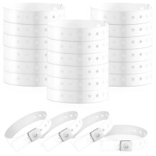 300 Pcs Neon Plastic Wristbands Vinyl Wristband Colorful Wristbands Plastic Bracelet Party Bracelets,White