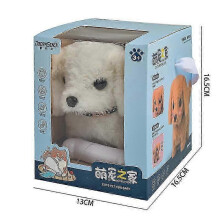 (Bichon Frise) Electronic Robot Dog Realistic Dog Toy Acts Like A Real Puppy Interactive Robot Puppy Barking Cute Walking Dog for Girls Boys
