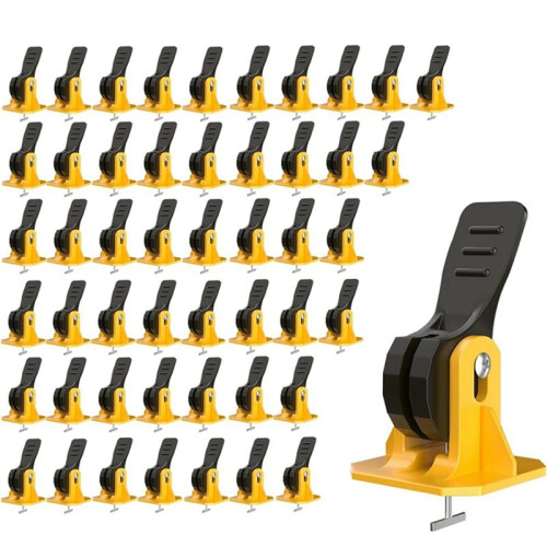 50 PCS Tile Tools for Leveling Installation, Reusable Tile Leveling System, Floor Leveling Tools, Tile Leveling Clips 1