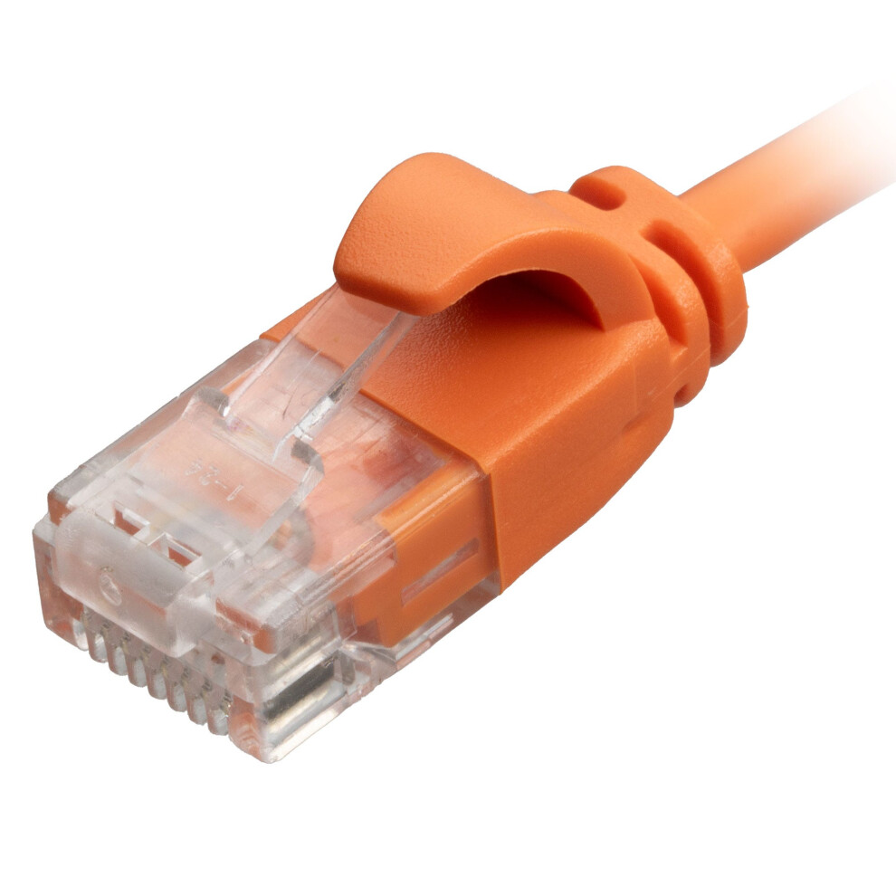 Cablenet 0.25M Cat6 Rj45 U/Utp Lsoh 30Awg Slim Snagless Booted Patch Lead Orange 5056750335522
