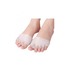 (1 Pair 2) (1Pair beige L size) Silicone Insoles Forefoot Pads Toe Separator Pain Relief Shoes Insoles Toe