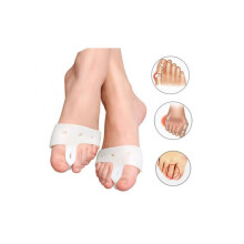 (1Pair white Lsize) (1Pair beige L size) Silicone Insoles Forefoot Pads Toe Separator Pain Relief Shoes Insoles Toe