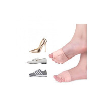 (1Pair beige L size) (1Pair beige L size) Silicone Insoles Forefoot Pads Toe Separator Pain Relief Shoes Insoles Toe