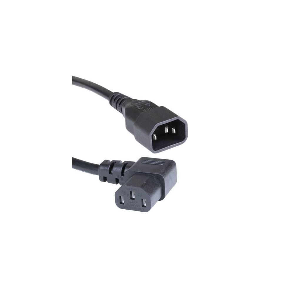 Cablenet 2M C14 - Right Angle C13 Pvc 1.0Mm Power Lead Black 5056750306447