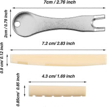 Guitar Bridge Pins Puller Pulling Remover Extractor Tool with Saddle Nut And 12 Pack Bridge Pins - Ya