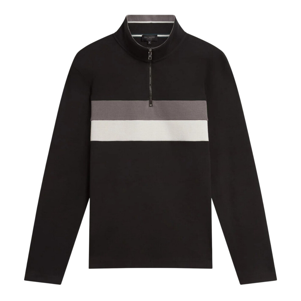 Ted Baker (Xxl, ) Mens Quarter Zip Fleece Top Black