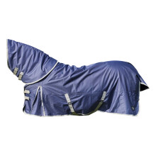 (6' 9", Navy/Grey) Firefoot 50Gm Standard-Neck Detachable Neck Horse Turnout Rug