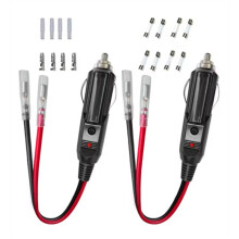 Car Replacement 12V/24V Lighter Plug with Lead and Wiring Single Terminal Lighter DIY Power Cord