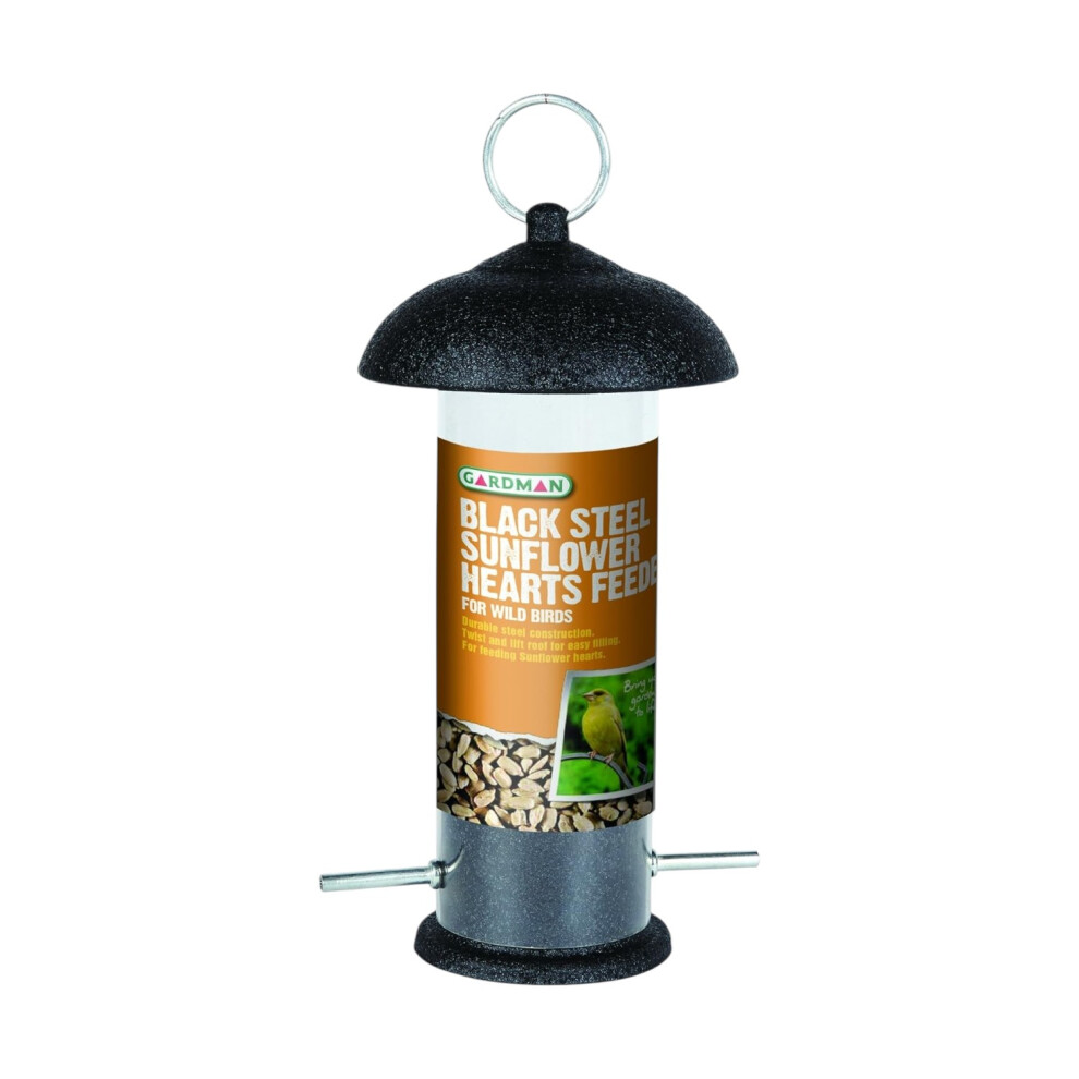 Westland Gardman Steel Sunflower Heart Bird Feeder Black
