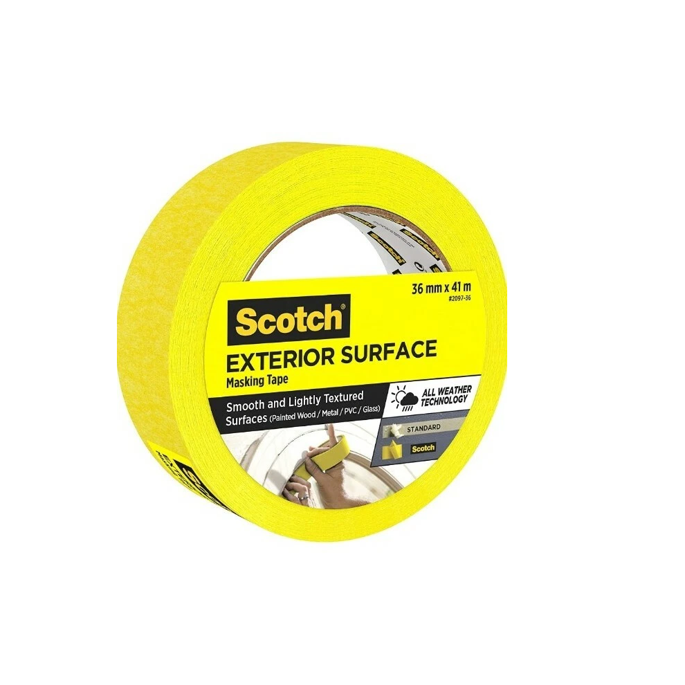 3M Scotch Masking Tape 36Mm X 41Mtr Diy Craft Painter Easy Tear Yellow