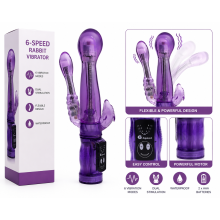 3 in 1 G-Spot Rabbit Anal Dildo Vibrator Adult Sex Toys 6 Vibrating Modes Women