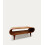 Minimalist Oval Wood Coffee Table with Open Shelf 2