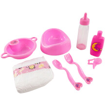 BiBi Doll Baby Doll Feeding Accessories Set & Nappy Kit Milk Bottle Dummy Potty