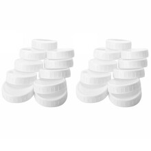 20Pcs Plastic Storage Caps Lids Ribbed for 70mm/86mm Standard Regular Mouth Jar Bottle