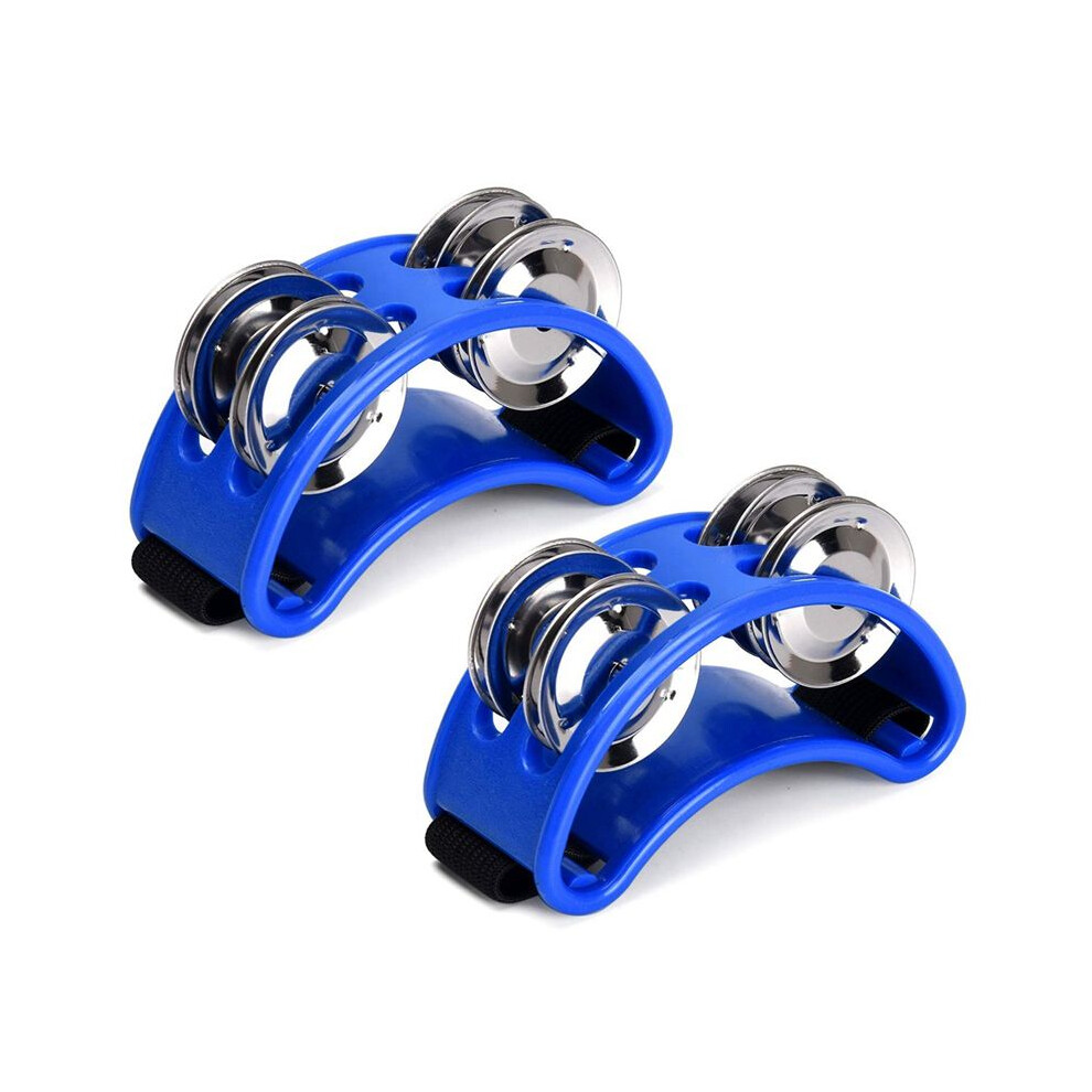 2Pcs Foot Tambourine Percussion, Musical Instrument Percussion Pedal With Steel Jingle Bells - 6032425816786
