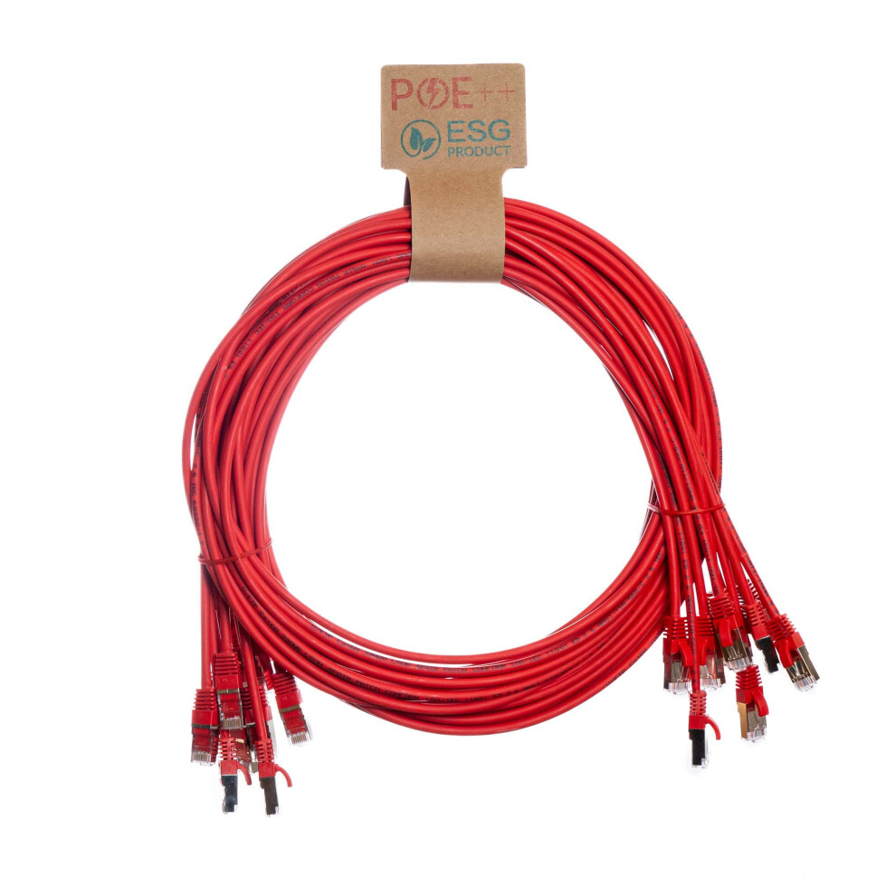 Cablenet 0.3M Cat6a Rj45 U/Ftp Lsoh 30Awg Slim Snagless Booted Patch Lead (Pk 10) Red 5056750344043