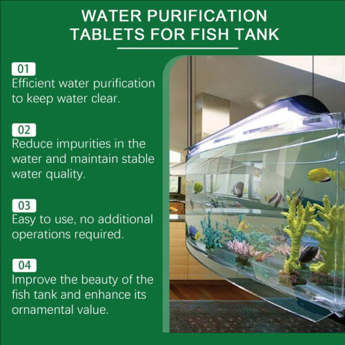 Aquarium Water Clarifier Tablets Algae Control Sludge Removal Impurity Treatment Cleaner 2