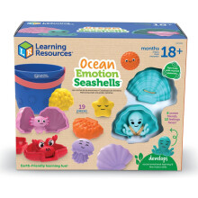 Learning Resources Ocean Emotions Conchiglie, Figure Animali Marini, Gioco da Spiaggia, Giochi Sensoriali