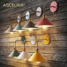 Wall lamp Modern wall lamp Color Wall lamp Attic wall lamp with on/off light American country living room Study lamp (without lamps)