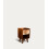 Mid-Century Wood Bedside Table with Gold Drawer 2