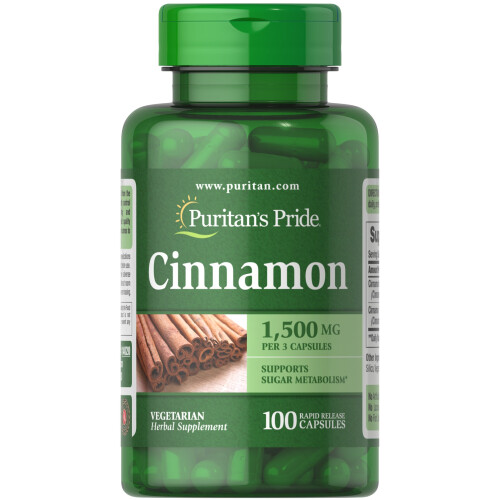 Puritan's Pride PURITAN'S PRIDE Cinnamon 500mg 100 Vegetarian Cap