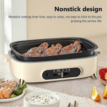 Electric Skillet with Removable Pan 1200W Adjustable Temperature Nonstick