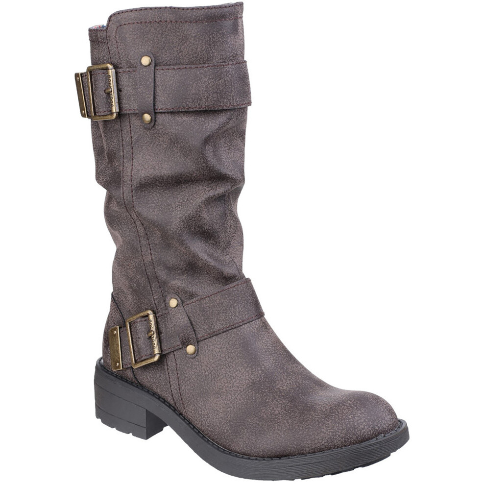 Rocket Dog (7 Uk, Brown) Womens/Ladies Trumble Faux Leather Biker Boots