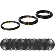 Bonsai Ensemble de Fil avec Pot de Fleur Trou Mesh Pad, Cuivre Bonsai Formation de Fil pour BonsaĂŻ Kit 20 Plastique Mesh Noir Mat