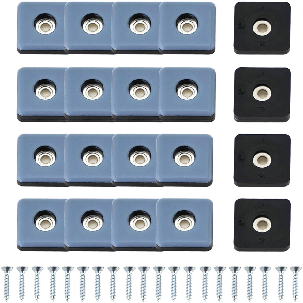 20Pcs Furniture Sliders For Carpet Ptf Furniture Glides Screw-In Square Furniture Moving Slider 25Mm With Screws 4711680926103