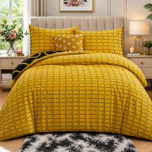 (Single, Black & Grey Wave) Luxury Floral Printed Duvet Cover Set | Reversible Designer Bedding | Matching Pillowcases | Hotel Quality