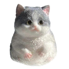 (large, blue and white) Novelty Prank Hands up Venting Toy Rebounding Maltose Soft Squeeze Kitten Shape Squeeze Toy Photo Props small