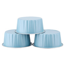 100 PièCes SéRies 5Oz 125Ml Gâteau Jetable Tasses de Cuisson Muffin Liners Tasses avec Couvercles Feuille D'Aluminium Cupcake Cuisson Tasses-Bleu