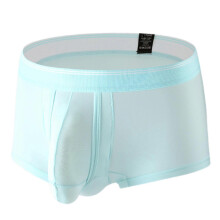 (L, Blue) Men's Breathable Comfortable Ice Silk Underwear Men Underwear Trunks Fitness Sport Boxer Briefs Fast Drying Underpants  White XL