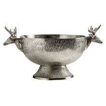 31Cm Dia Stag Punch Bowl Nickel Finish