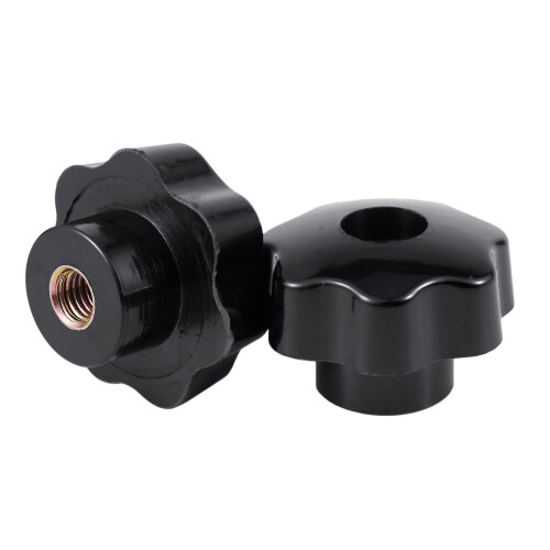 2 Pcs M10 Female Thread Nuts 50mm Plastic Star  Clamping Knob Grip 1