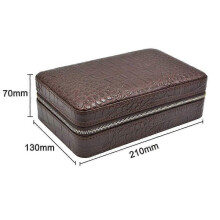 Leather Travel Cigar Humidor Case, Wood with Humidifier,4 Cigars