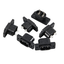 6 x AC 250V 2.5A IEC320 C7 Socket Solder Cup Pins Power Connector