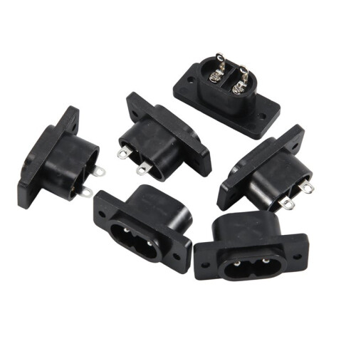 6 X AC 250V 2,5A IEC320 C7 Socket LöDkoppsstift StröMkontakt