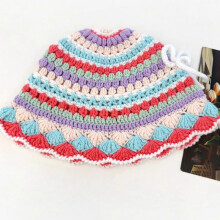Girls Colorful Hat Fisherman Hat with Handwoven Flower for Vacations Photo Props Headpiece Handmade Hat Headgear