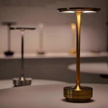 (Golden) Cordless Table Lamp Dimmable Waterproof Metal Usb Rechargeable Table Lamps