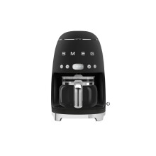 Smeg Retro 50s Style 1.4L Drip Coffee Machine, Auto Start, Keep Warm Function, Black, DCF02BLMUK