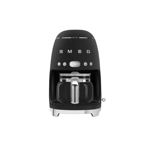 Smeg Smeg Retro 50s Style 1.4L Drip Coffee Machine, Auto Start, Keep Warm Function, Black, DCF02BLMUK