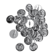 30 Pieces Antique Silver Engraved Shank Buttons Horse Head