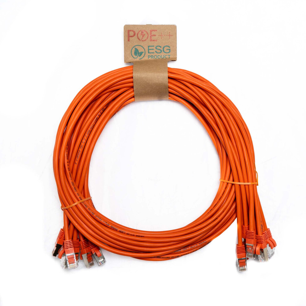 Cablenet 0.5M Cat6a Rj45 S/Ftp Lsoh 26Awg Snagless Booted Patch Lead (Pk 10) Orange 5056750343251