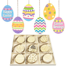 2x Wooden Easter Pendant Door Hanging Ornament Crafts Decor Easter Favor