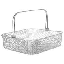 Square Air Fryer Basket Air Fryer Metal Basket Air Fry Baking Basket with Handle-Yvan